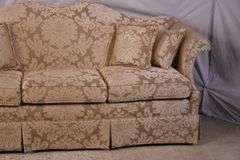 Key City upholstered camelback sofa; 15961-230
