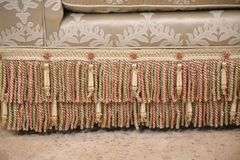 Upholstered sofa with 3 matching throw pillows; 336-3859