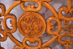 Carved Oriental style bench; 336-3866