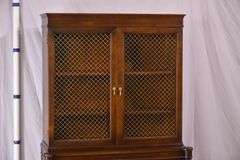 John Stuart mahogany cabinet with 2 wire doors over 4 drawers; 15961-224