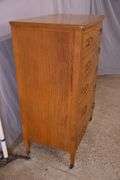 Inlaid satinwood 5 drawer bowfront chest; 74-11645
