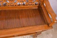 Carved Oriental style bench; 336-3866