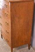 Inlaid satinwood 5 drawer bowfront chest; 74-11645