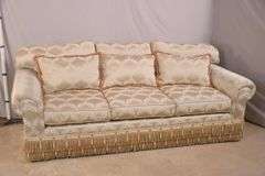 Upholstered sofa with 3 matching throw pillows; 336-3859