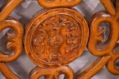Carved Oriental style bench; 336-3866