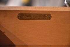 John Stuart mahogany cabinet with 2 wire doors over 4 drawers; 15961-224