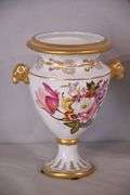 Set of 4 Chelsea House small porcelain urns with floral designs; 15961-239