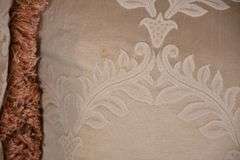 Upholstered sofa with 3 matching throw pillows; 336-3859