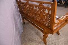 Carved Oriental style bench; 336-3866