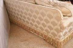 Upholstered sofa with 3 matching throw pillows; 336-3859