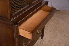 John Stuart mahogany cabinet with 2 wire doors over 4 drawers; 15961-224