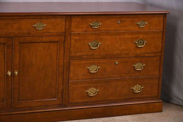Baker inlaid walnut credenza; 15187-001