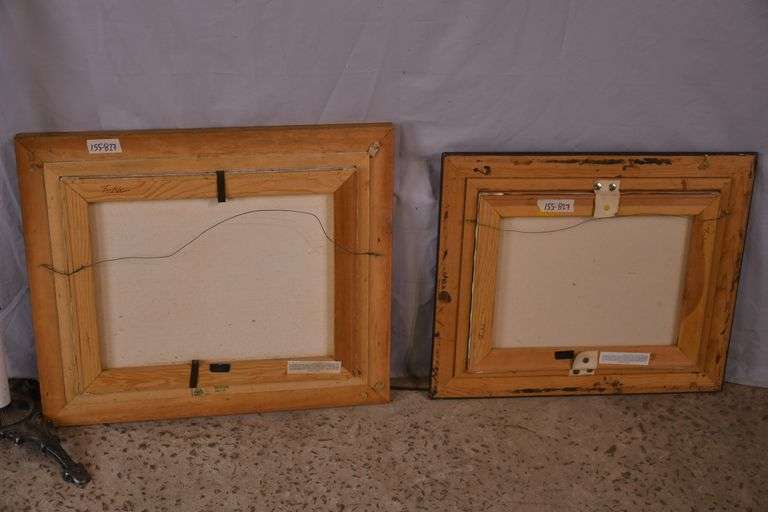 2 framed still life paintings on canvas by Peggy Hicks; 155-827