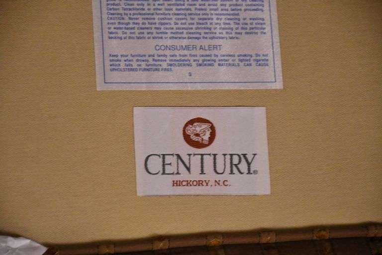 Pair of Century upholstered armchairs with tufted backs; 68-5282