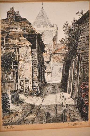 Signed vintage print "Old Rye"; 44-425