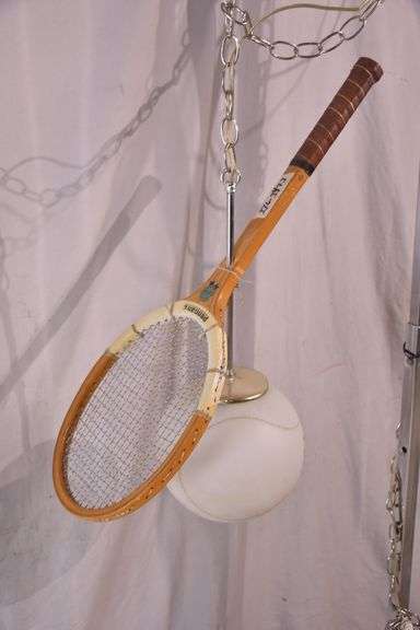 Tennis racket hanging light fixture; 336-3910