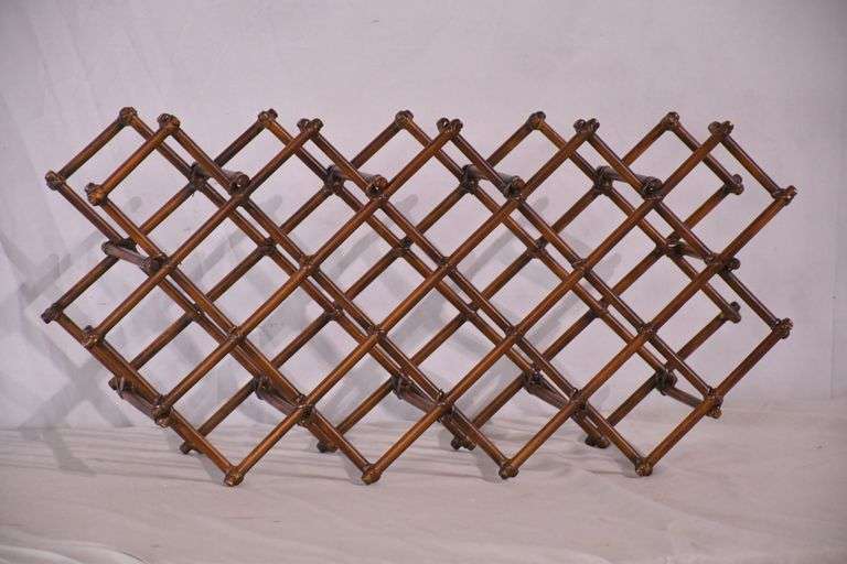 Small rattan wine rack; 336-3902