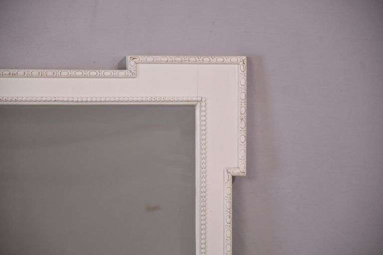 Large beveled mirror with white frame; 68-5279B