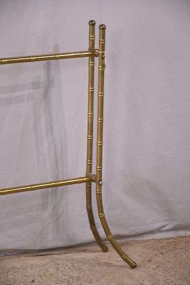 Brass cane-cut quilt rack; 6117-015