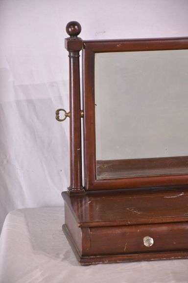 R. J. Horner mahogany shaving mirror with 2 drawers; 55-11229