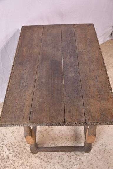 Early oak single drawer occasional table; 336-3908
