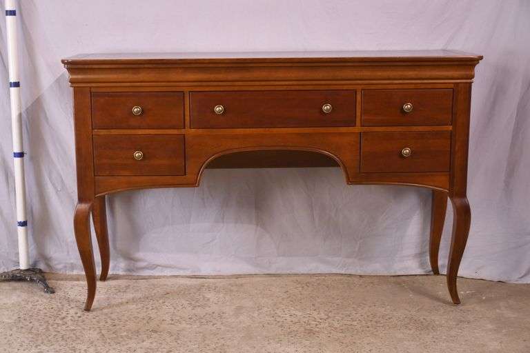 Stanley cherry 5 drawer high-leg sideboard; 495-315