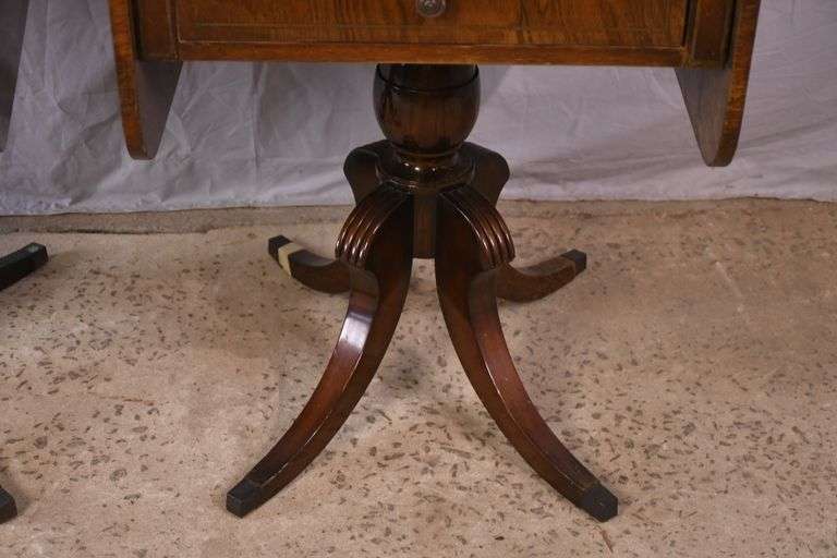 Pair of rosewood single drawer drop-leaf side tables; 68-5191