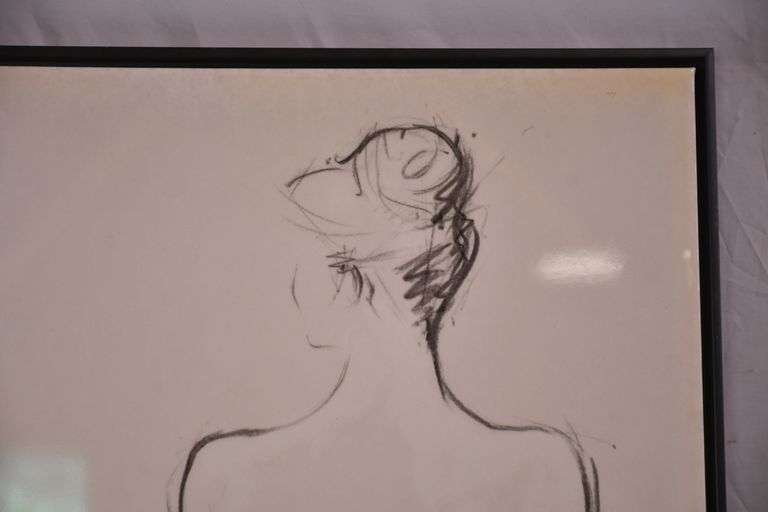 Framed print on canvas of a woman; 336-3894
