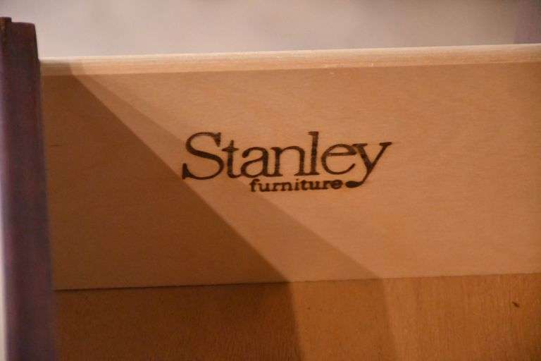 Stanley cherry 5 drawer high-leg sideboard; 495-315