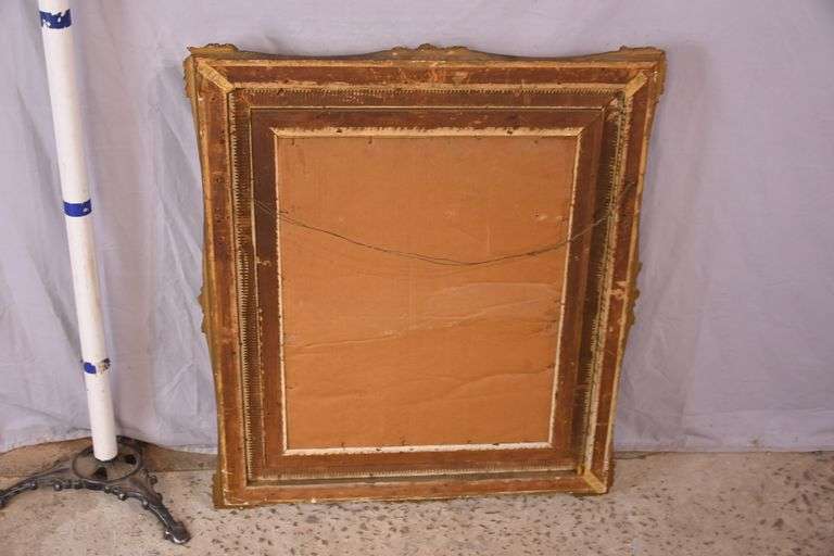 Mirror with ornate gold frame; 74-11631E