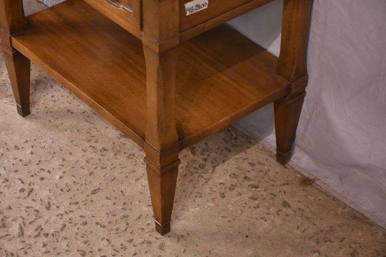 Pair of Drexel "Triune" 2-tier single drawer side tables; 192-2800