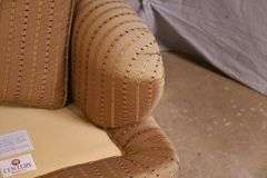 Pair of Century upholstered armchairs with tufted backs; 68-5282
