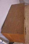 Walnut mid-century style kneehole desk with Formica top; 55-11224