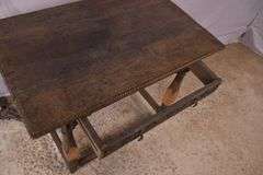 Early oak single drawer occasional table; 336-3908
