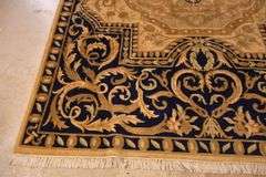 8x10 hand knotted Indo-Tibetan rug with cobalt blue field; 40-24524