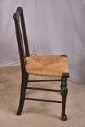 Set of 4 early oak rush seat dining chairs; 8009-004