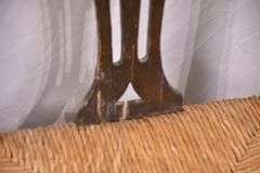 Set of 4 early oak rush seat dining chairs; 8009-004