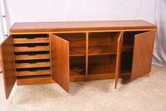 Skovby Danish Modern style teak 4 door credenza with fitted interior; 495-311