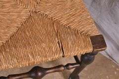 Set of 4 early oak rush seat dining chairs; 8009-004