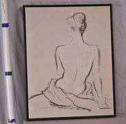 Framed print on canvas of a woman; 336-3894