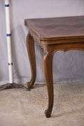 Oak French style draw-leaf dining table with parquet top; 495-328