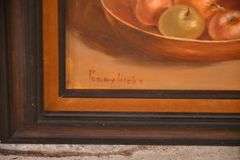 2 framed still life paintings on canvas by Peggy Hicks; 155-827