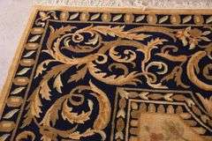 8x10 hand knotted Indo-Tibetan rug with cobalt blue field; 40-24524