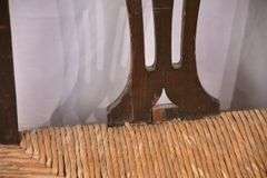 Set of 4 early oak rush seat dining chairs; 8009-004