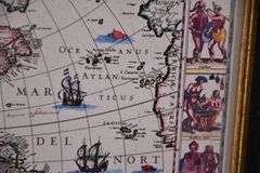 Set of 3 small framed Old World maps by Guilielmo Baluem; 192-2821