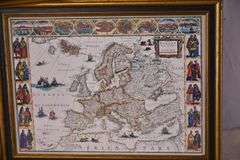 Set of 3 small framed Old World maps by Guilielmo Baluem; 192-2821