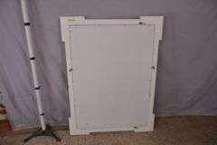 Large beveled mirror with white frame; 68-5279B