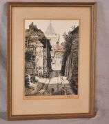 Signed vintage print "Old Rye"; 44-425