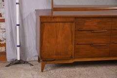 J. Lichtenberg & Son mid-century style walnut dresser with fitted interior and mirror; 55-11231