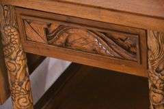Carved Oriental style 3-tier drop-leaf serving cart; 68-5297